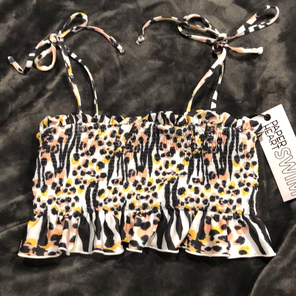 Leopard Bandeau paper heart swim